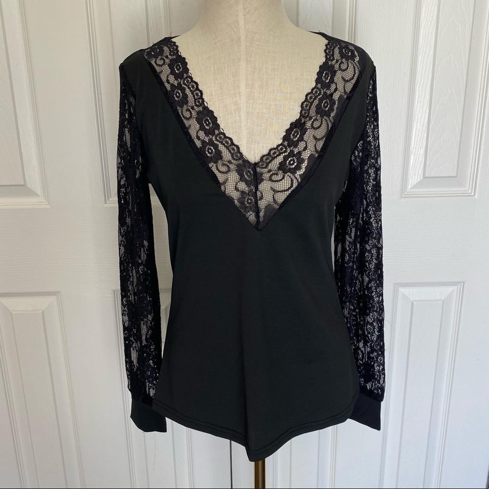Long Sleeve Lace Detail Top